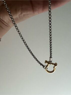 Mixed Metal Horsebit Lock Chain